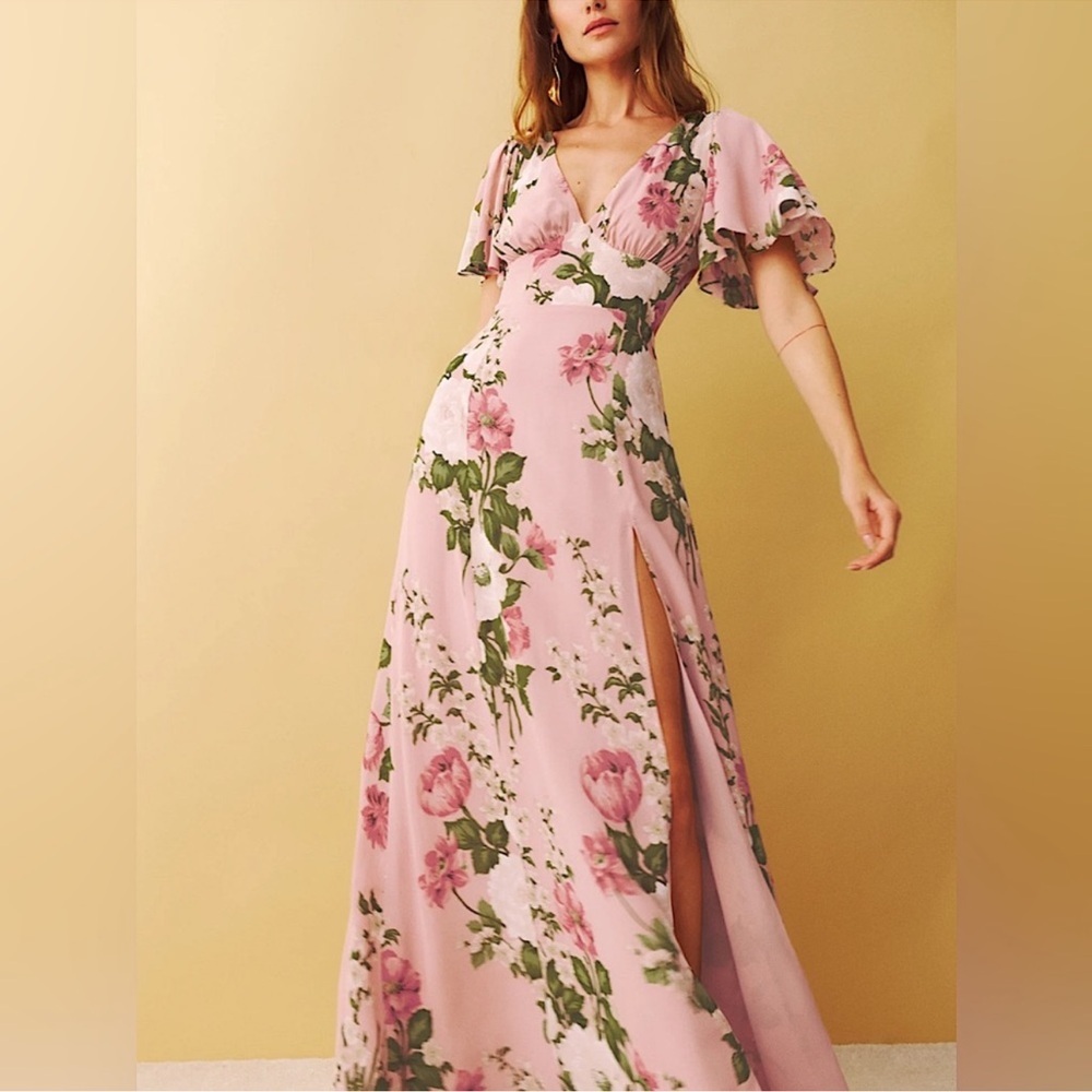 ❌SOLD❌Reformation Shayla Dress Rose Garden - Picture 6 of 12